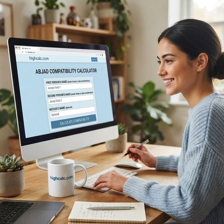 Abjad Compatibility Calculator — compare names by Abjad value on HighCalc