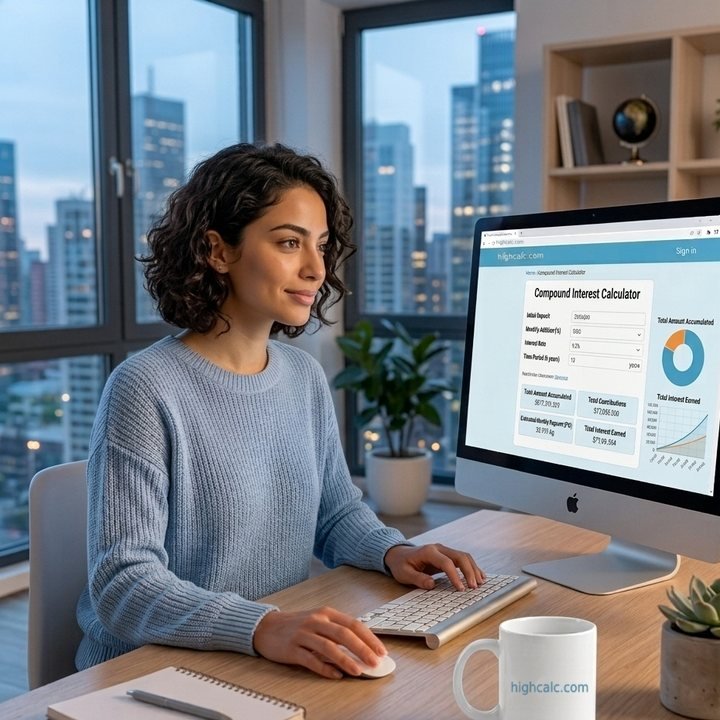 Compound Interest Calculator — Free Savings Growth and Investment Calculator on HighCalc