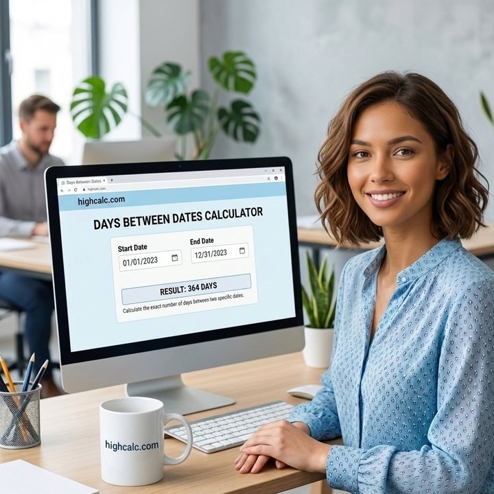 Days Between Dates Calculator — free date difference calculator on HighCalc