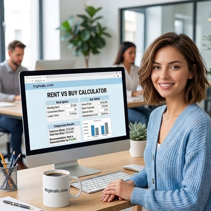 Rent vs Buy Calculator — Free Rent or Buy Home Cost Comparison and Break-Even Calculator on HighCalc
