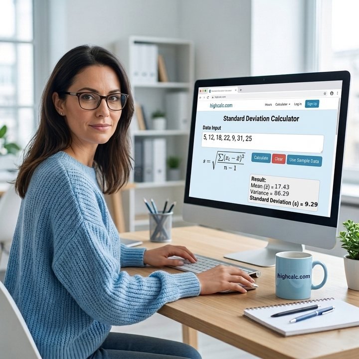 Standard Deviation Calculator — Free Sample and Population Standard Deviation Calculator on HighCalc